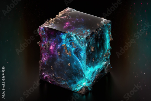 Wallpaper Mural galactic gem stone in an abstract form for product display. Generative AI Torontodigital.ca