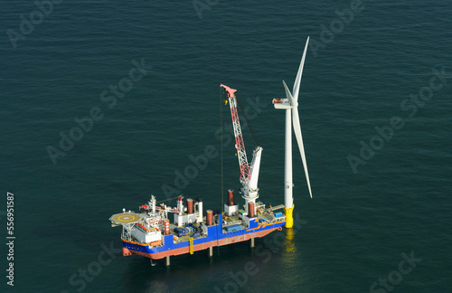The Netherlands, Zeeland, Maintenance of Borselle offshore wind farm photo