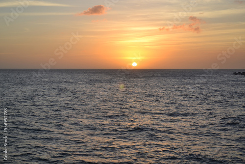 a beautiful sunset in the caribbean sea