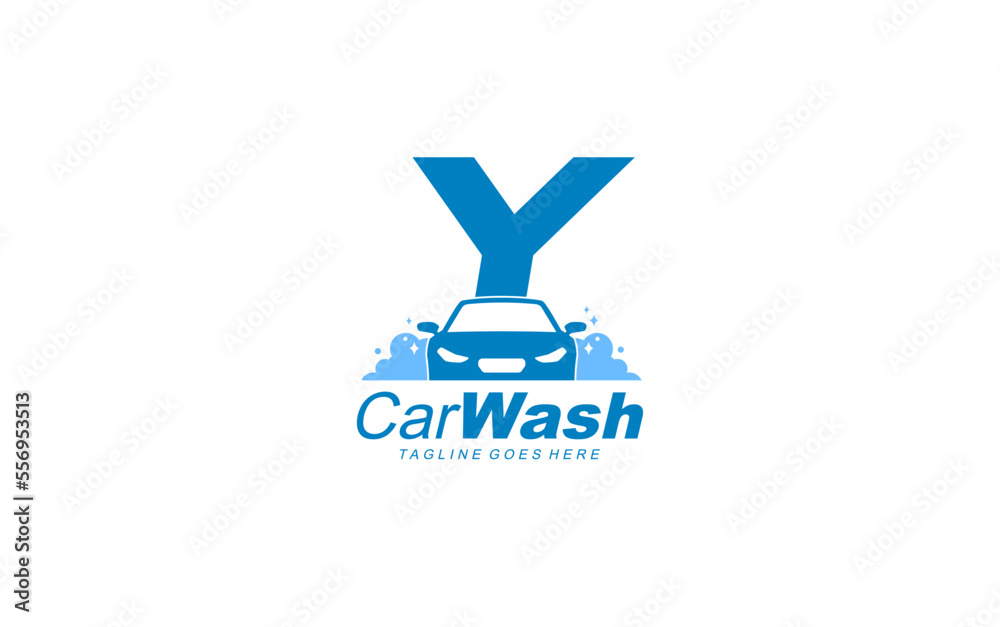 Y logo carwash for identity. car template vector illustration for your brand.