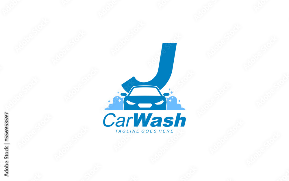 J logo carwash for identity. car template vector illustration for your brand. J logo carwash for identity. car template vector illustration for your brand.