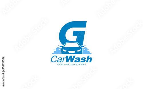 G logo carwash for identity. car template vector illustration for your brand.