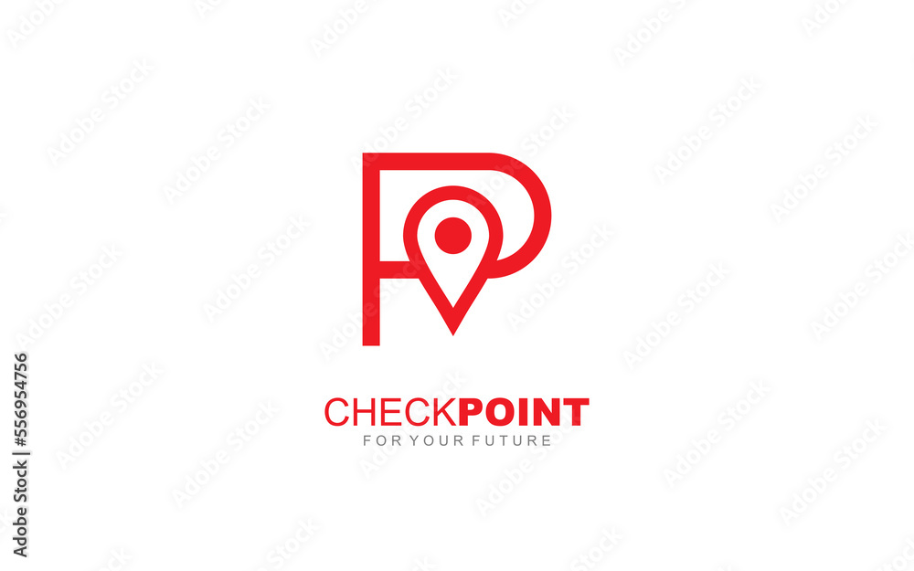 P logo point for identity. travel template vector illustration for your brand.
