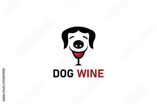 Free Download Minimal Awesome Trendy Professional Dog Wine Logo Design Template On White Background - GFXLoad