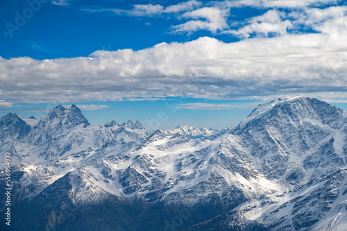 Winter mountain landscape with rocks and snow. Caucasus © Yakov