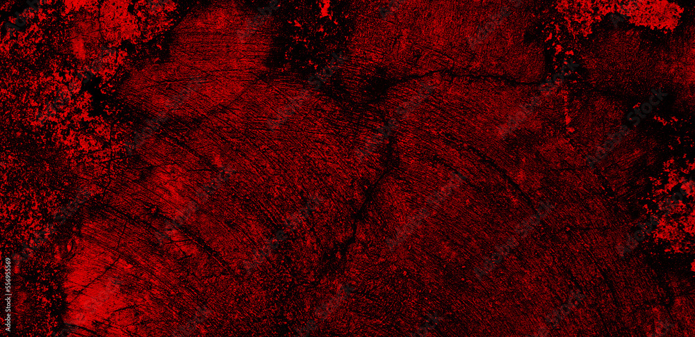 Dark red abstract horror cement on background, black crack, mysterious power effect design.