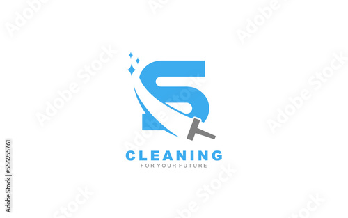 S logo cleaning services for branding company. Housework template vector illustration for your brand.