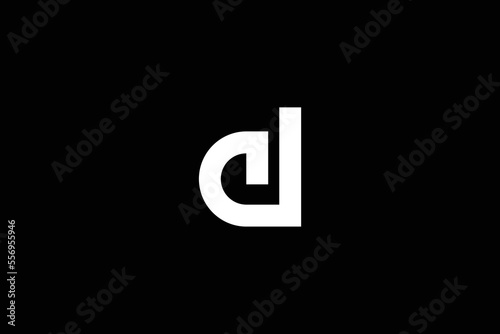 Minimal Awesome Trendy Professional Letter C D Logo Design Template On Black Background