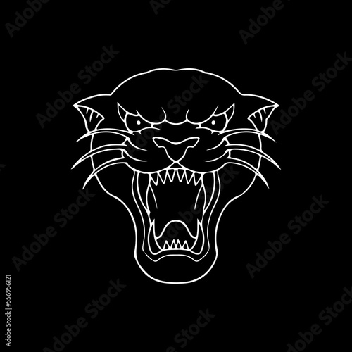 vector illustration of angry panther head