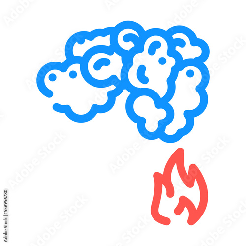 smoke fire color icon vector. smoke fire sign. isolated symbol illustration