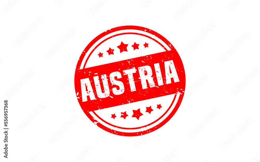AUSTRIA stamp rubber with grunge style on white background