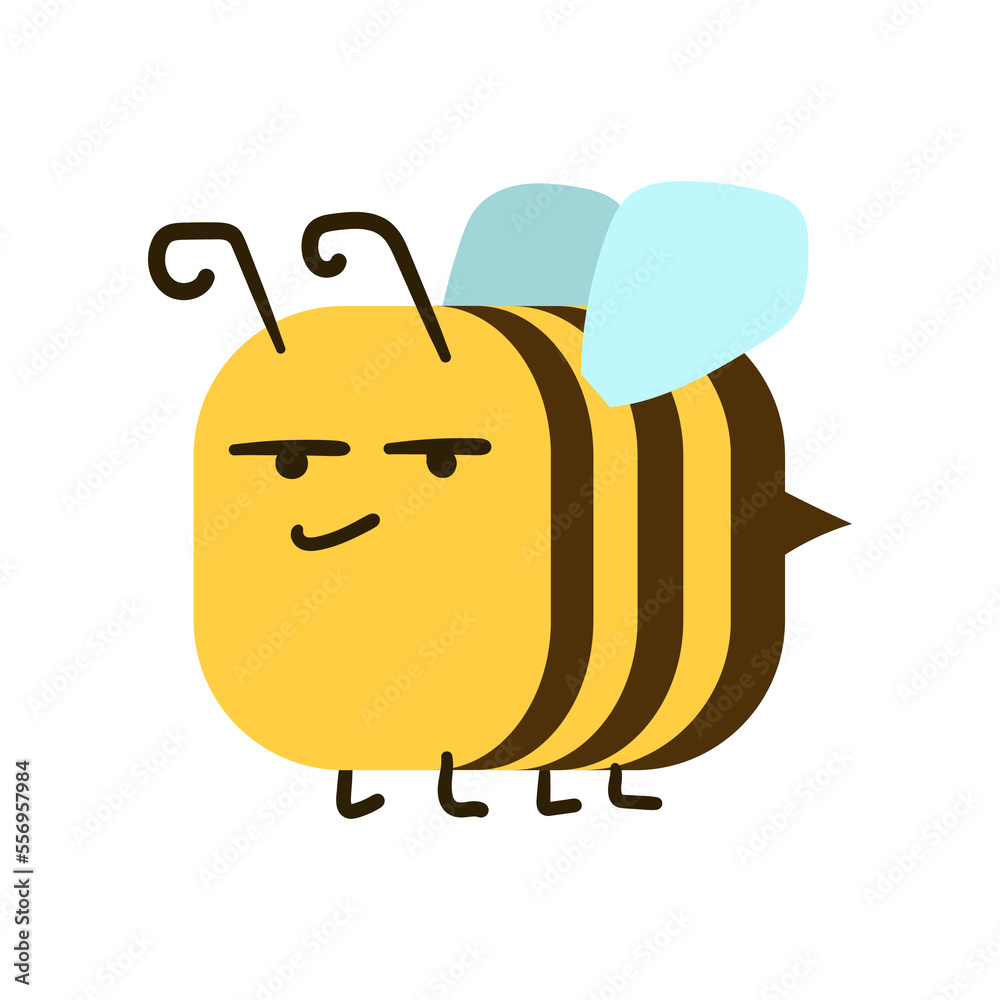Cute Cartoon Bees On White Background vector illustration