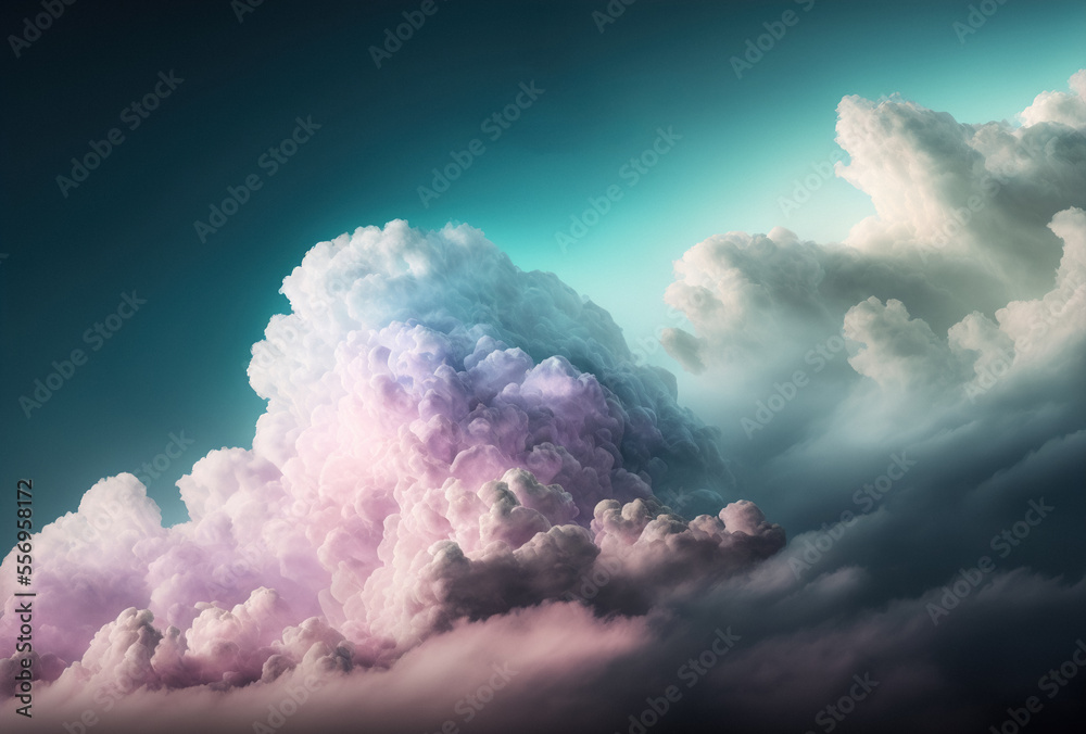Beautiful pastel clouds on a light background Generative AI