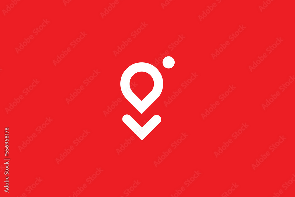 Minimal Awesome Trendy Professional Letter G Location Icon Logo Design Template On Red Background. red map pointer
