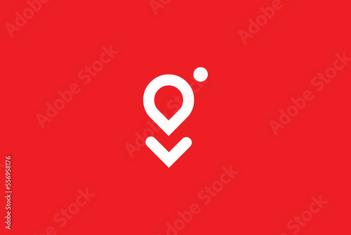 Obraz na płótnie Minimal Awesome Trendy Professional Letter G Location Icon Logo Design Template On Red Background. red map pointer w salonie