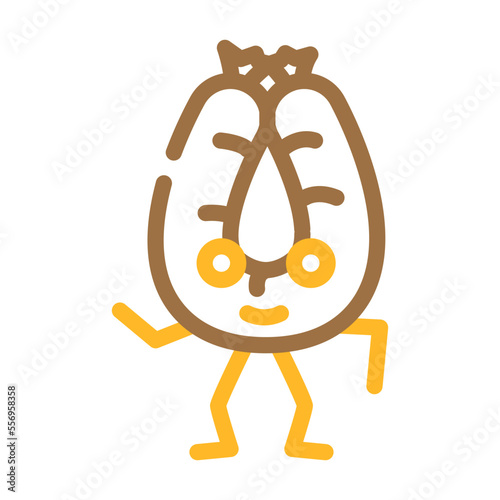 kielbasa meat character color icon vector. kielbasa meat character sign. isolated symbol illustration