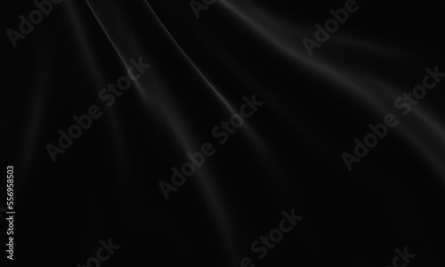 Abstract black wave background. Dark rippled cloth.