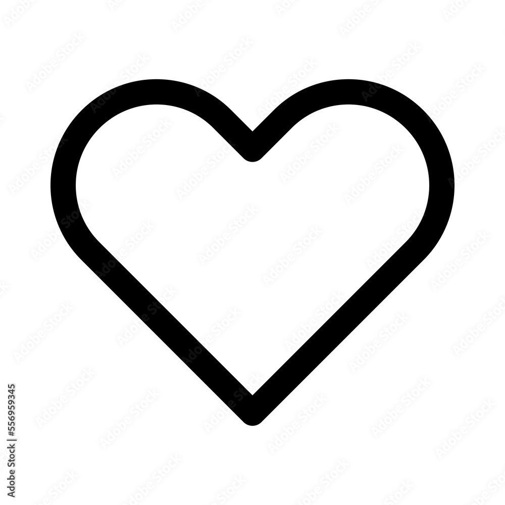 Heart outline icon isolated on white background