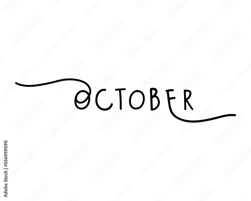 October hand written vector template elements