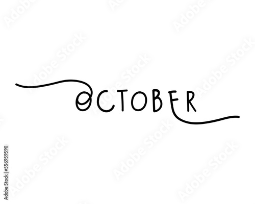 October hand written vector template elements