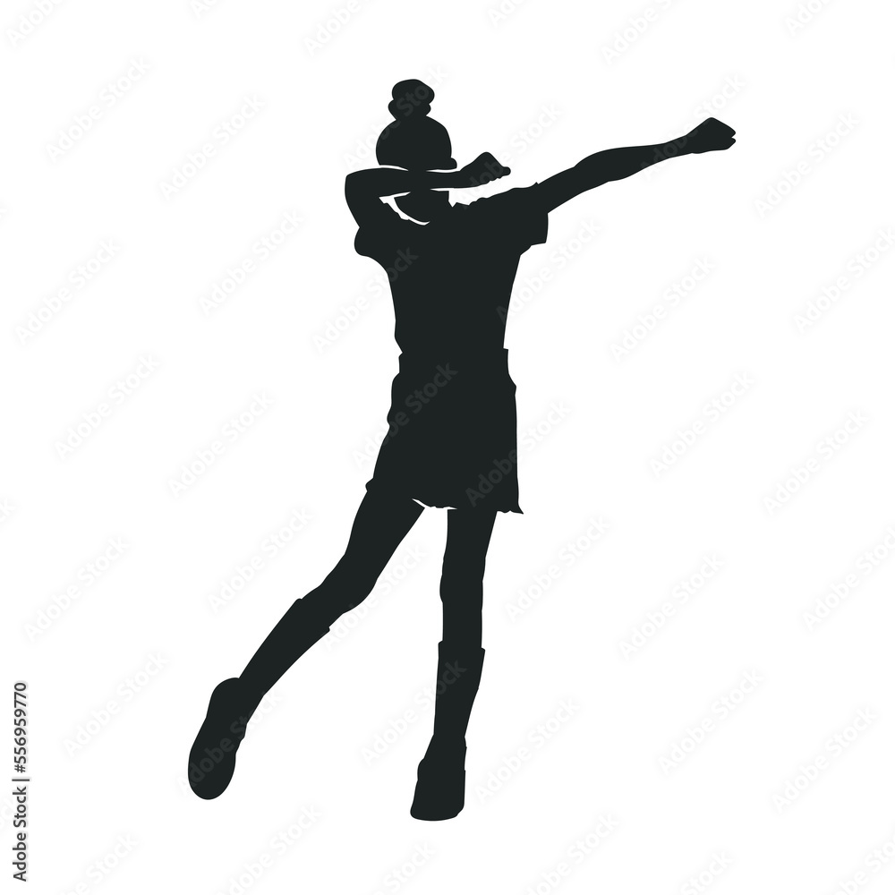 Silhouette of a woman performing modern dance. Illustration of a female dancer action pose. Silhouette of a woman performing modern dance. Illustration of a female dancer action pose.