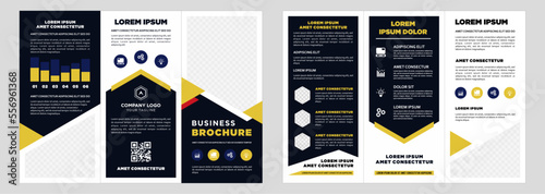 Minimalist business digital marketing trifold brochure template