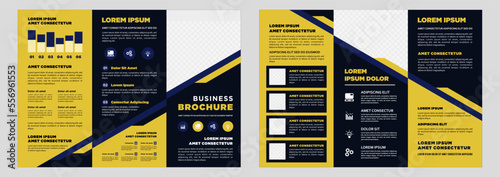 Minimalist business digital marketing trifold brochure template