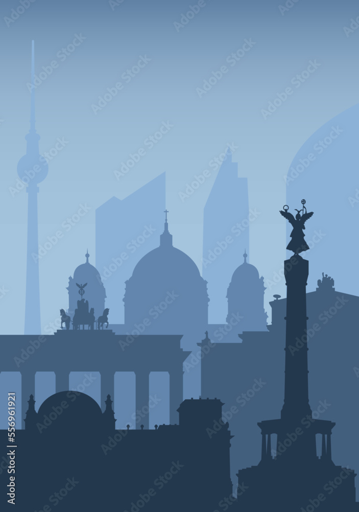 Berlin skyline silhouette background