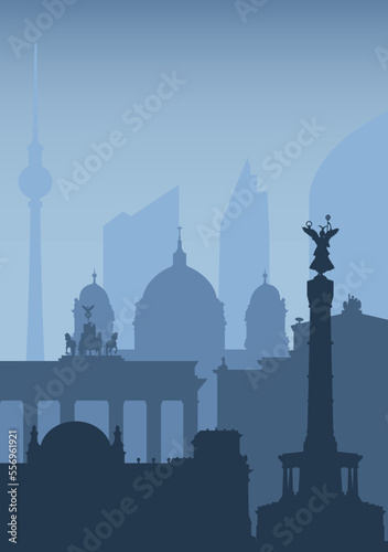 Berlin skyline silhouette background