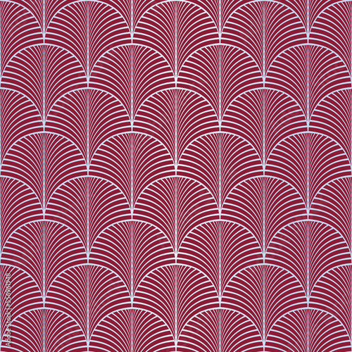 Vintage Art Deco seamless pattern. Silver gradient pattern on viva magenta color background Isolated vector backdrop