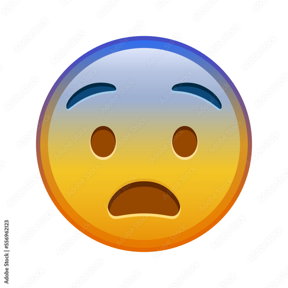 Fototapeta premium Face in fear Large size of yellow emoji smile