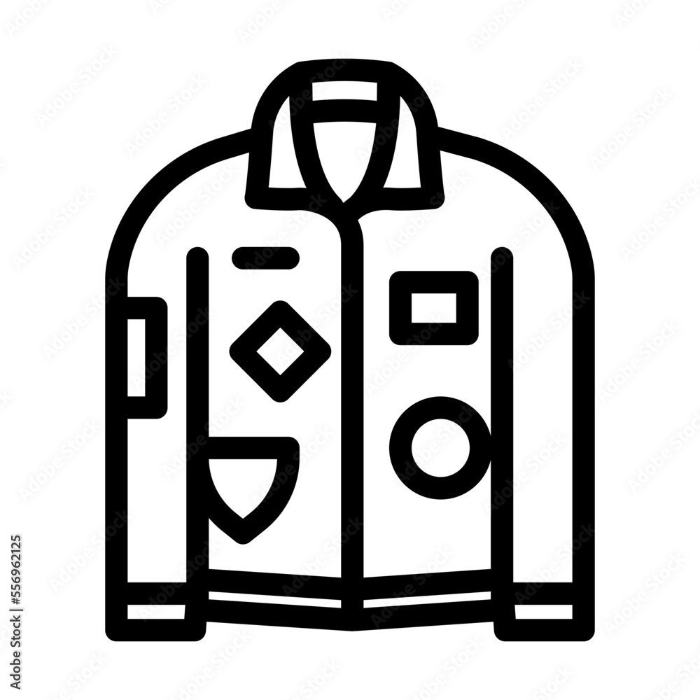badge denim line icon vector. badge denim sign. isolated contour symbol black illustration badge denim line icon vector. badge denim sign. isolated contour symbol black illustration