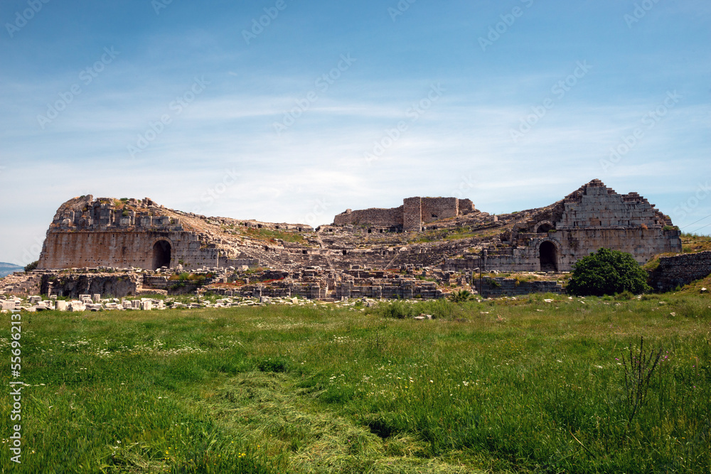 ruins of the miletos amphitheater