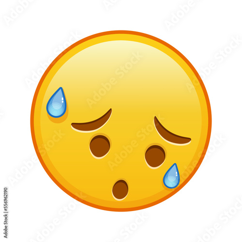 Face with an expression of disappointment and relief Large size of yellow emoji smile