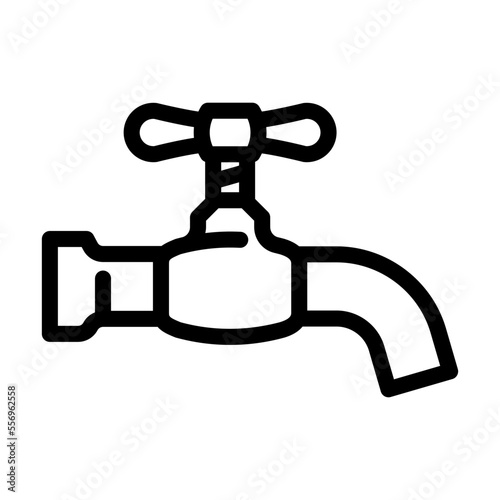 house faucet water line icon vector. house faucet water sign. isolated contour symbol black illustration