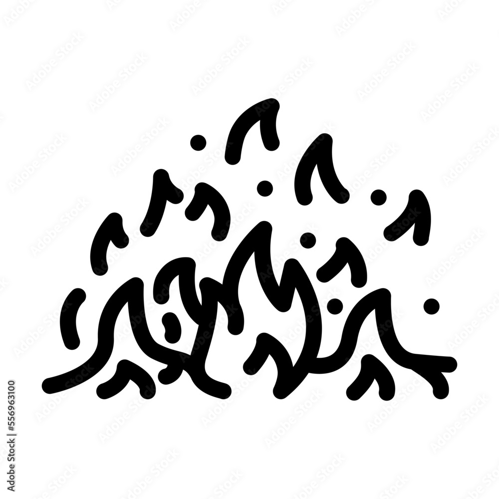 Fototapeta premium flame fire line icon vector. flame fire sign. isolated contour symbol black illustration