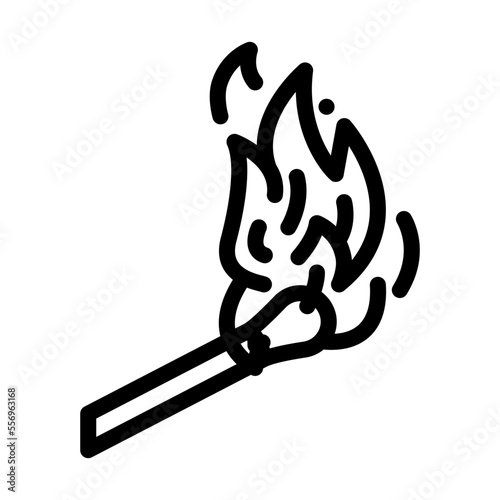 ignite hot line icon vector. ignite hot sign. isolated contour symbol black illustration