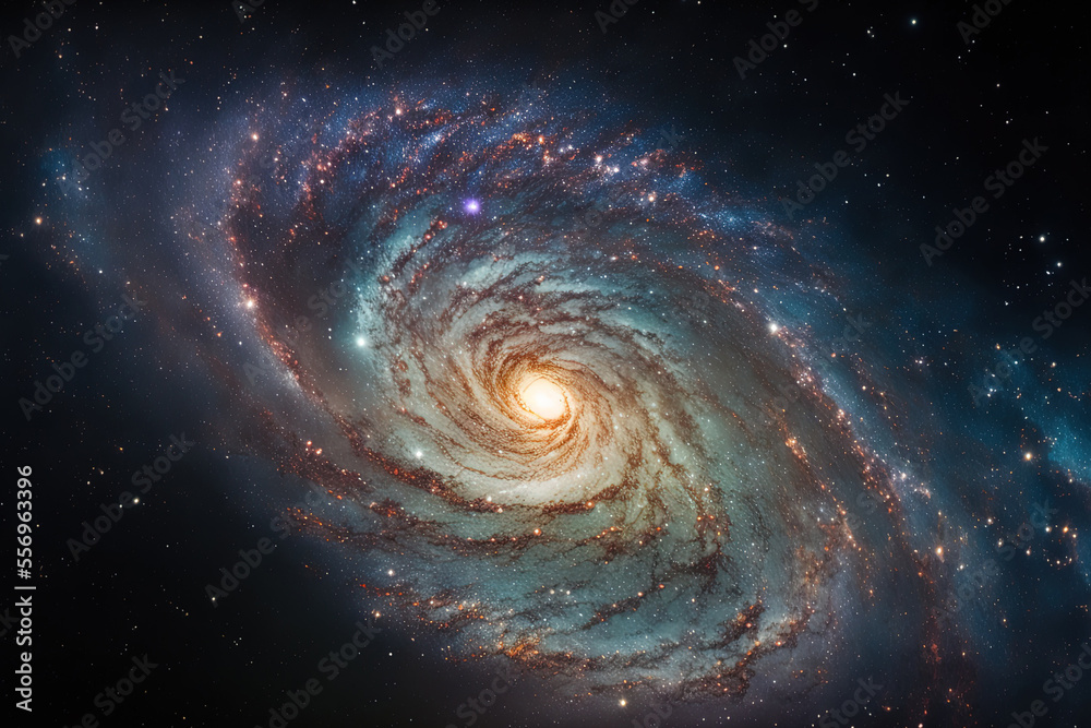 a close up of the Milky Way galaxy in the universe with stars and space dust. Generative AI