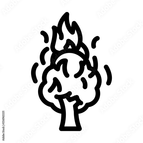 wildfire fire line icon vector. wildfire fire sign. isolated contour symbol black illustration