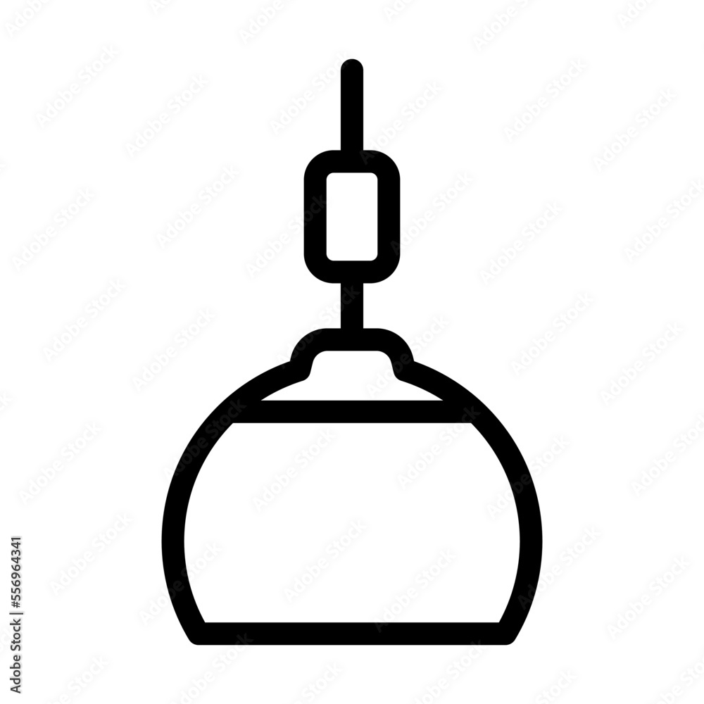 Obraz premium bulb lamp ceiling line icon vector. bulb lamp ceiling sign. isolated contour symbol black illustration