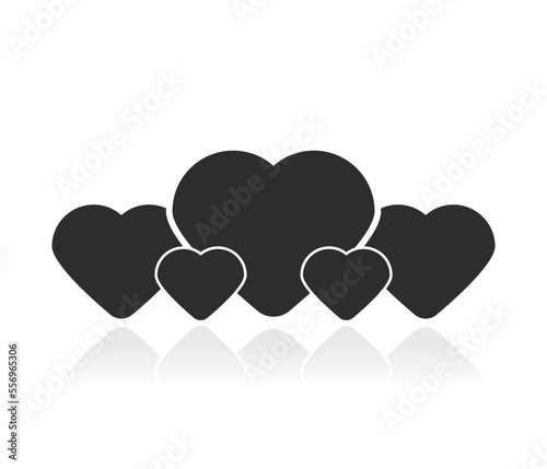 hearts standing collage concept, Vector rectangular collage mosaic grid of pictures isolated on white