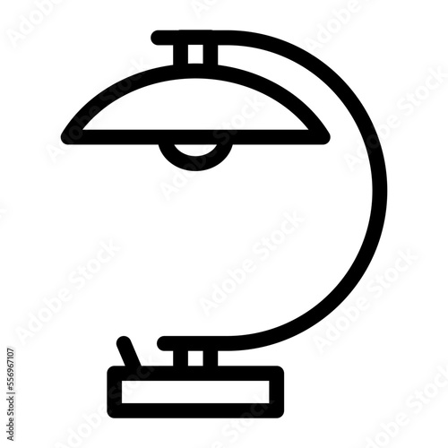 metal table lamp line icon vector. metal table lamp sign. isolated contour symbol black illustration