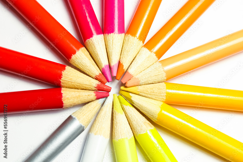 colored pencils on white background colored pencils on white background