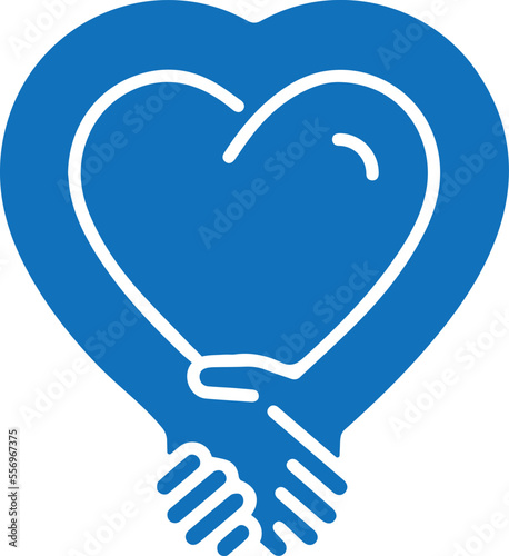 Empathy and compassion icon, affection icon black vector