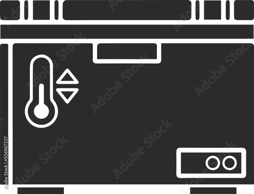 Freezer control icon, deep freezer icon black vector