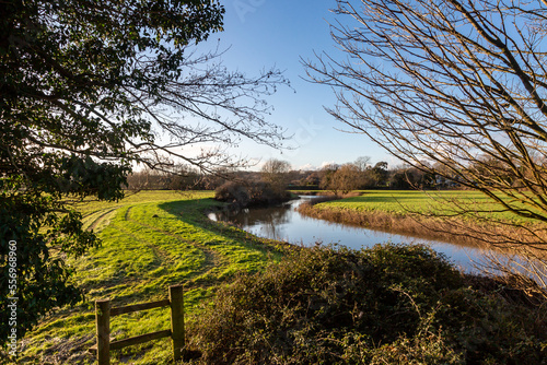 The River Ouse at Barcombe in Sussex, on a sunny winters day photo