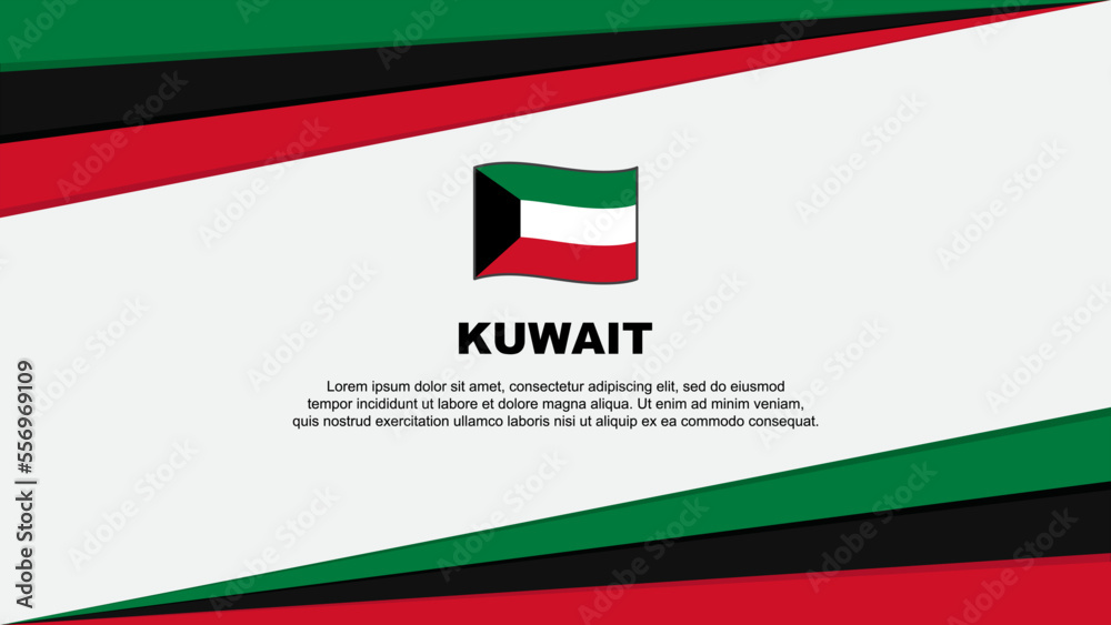 Kuwait Flag Abstract Background Design Template. Kuwait Independence Day Banner Cartoon Vector Illustration. Kuwait Flag Kuwait Flag Abstract Background Design Template. Kuwait Independence Day Banner Cartoon Vector Illustration. Kuwait Flag