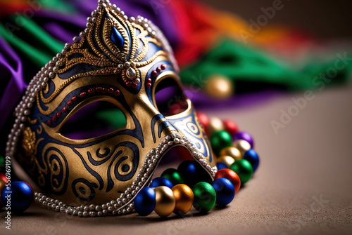 mardi gras ornate mask, gold