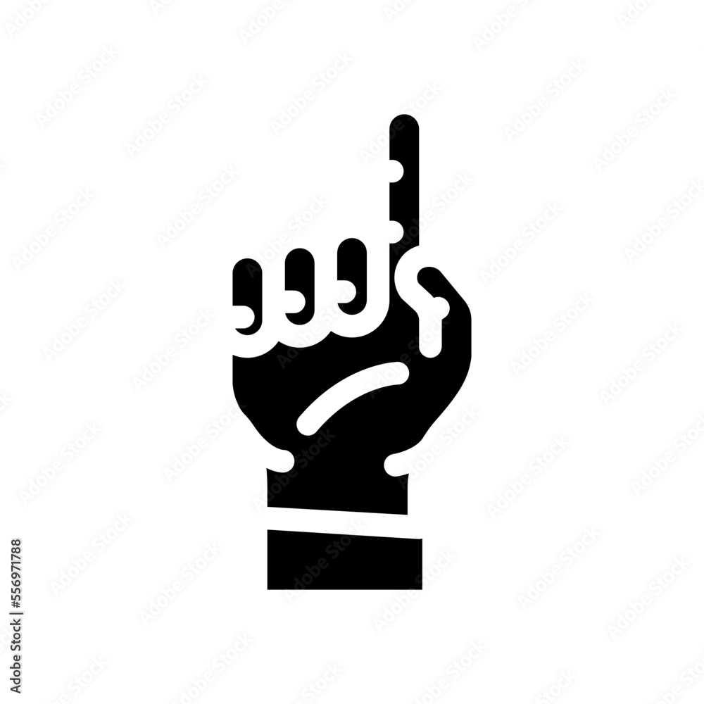 one number hand gesture glyph icon vector. one number hand gesture sign. isolated symbol illustration one number hand gesture glyph icon vector. one number hand gesture sign. isolated symbol illustration