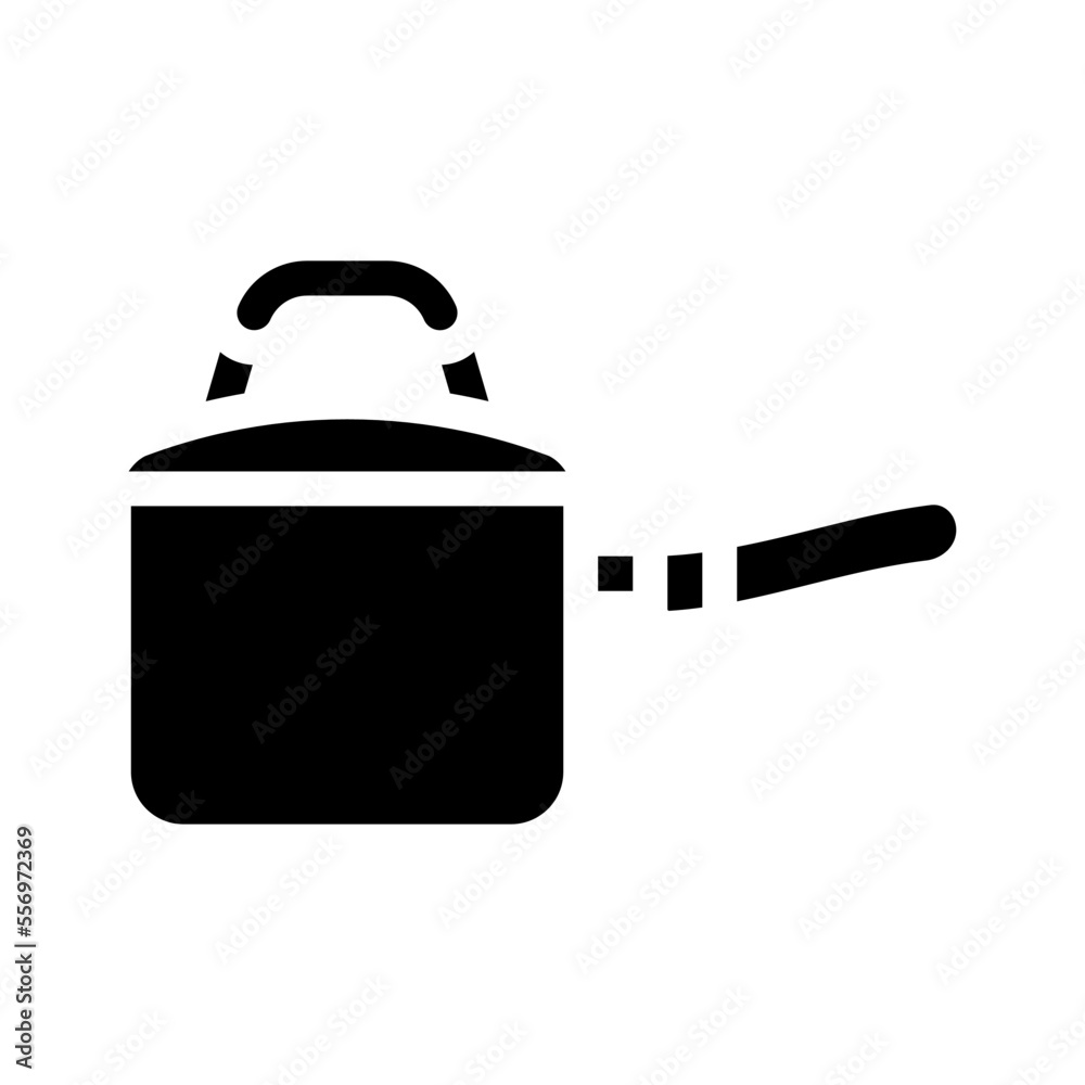 Obraz premium saucepan pot cooking glyph icon vector. saucepan pot cooking sign. isolated symbol illustration